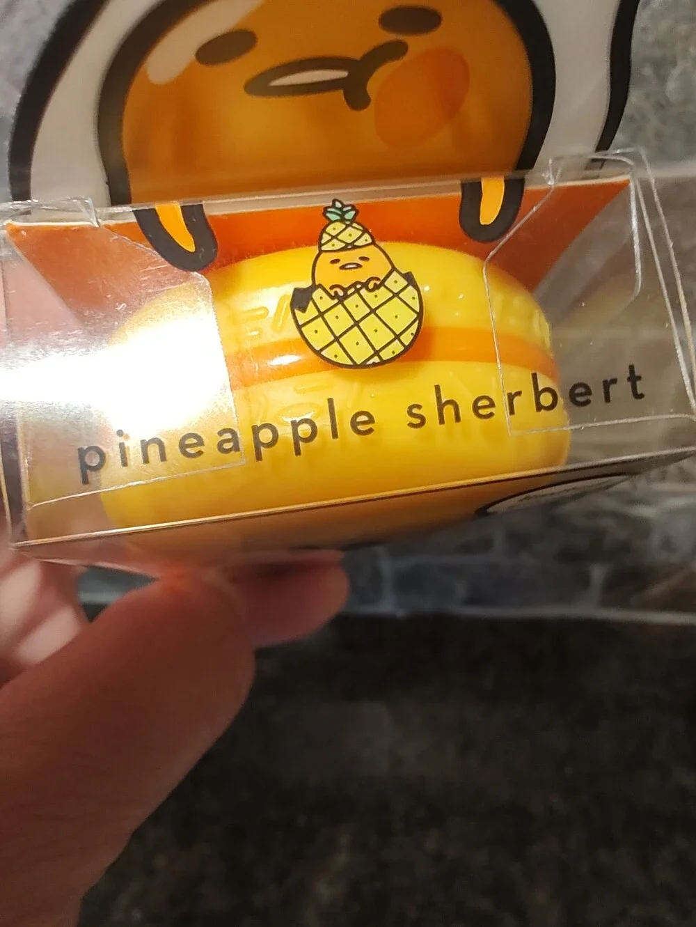 The Crème Shop x Gudetama Macaron Lip Balm - Pineapple Sherbert